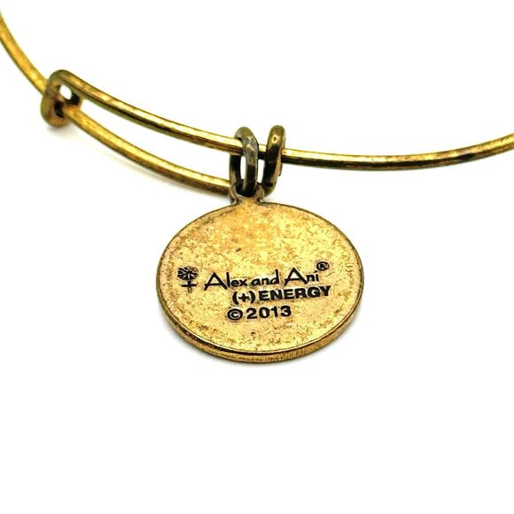 ALEX AND ANI Adjustable Copper M Charm Bracelet in Rafaelian Gold - Picture 4 of 4
